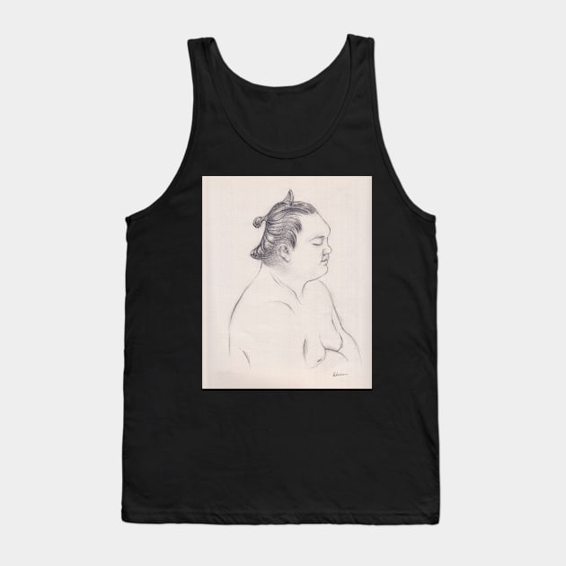 Calm Before the Storm - Pencil drawing of legendary sumo wrestler Hakuho Tank Top by tranquilwaters